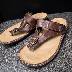 Finn‎ Comfort Alexandria Women's Sandals EU 42 US 10.5-11 Brown Leather Toe Loop